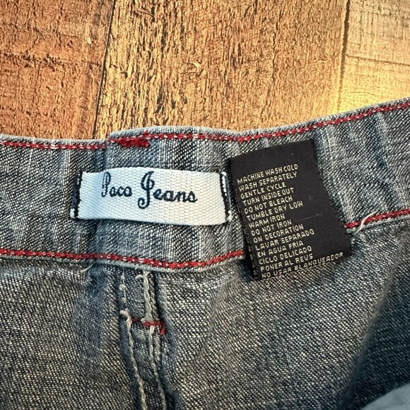 Vintage Y2K Poco Jeans Denim Cargo Shorts Size 40 Embroidered Logo & Pockets - Picture 7 of 13